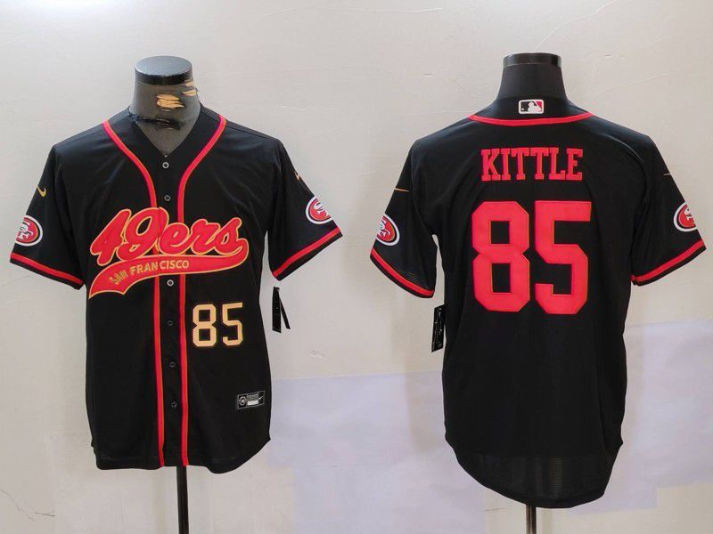 Men San Francisco 49ers #85 Kittle Black gold Joint Name 2024 Nike Limited NFL Jersey style 2